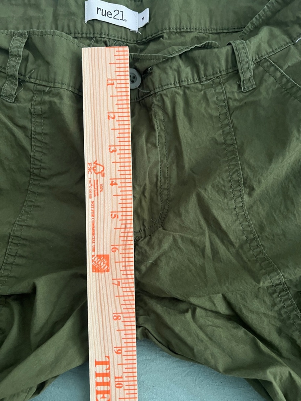 Rue21 Olive Green Cargo Pants M Y2K Style Utility Wide Leg - Picture 7 of 9
